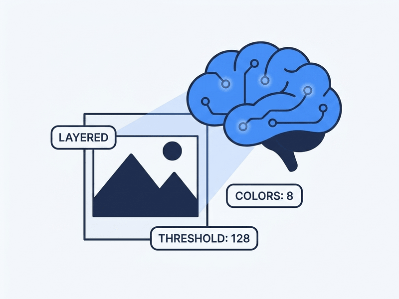 AI analyzing an image and suggesting optimal tracing settings